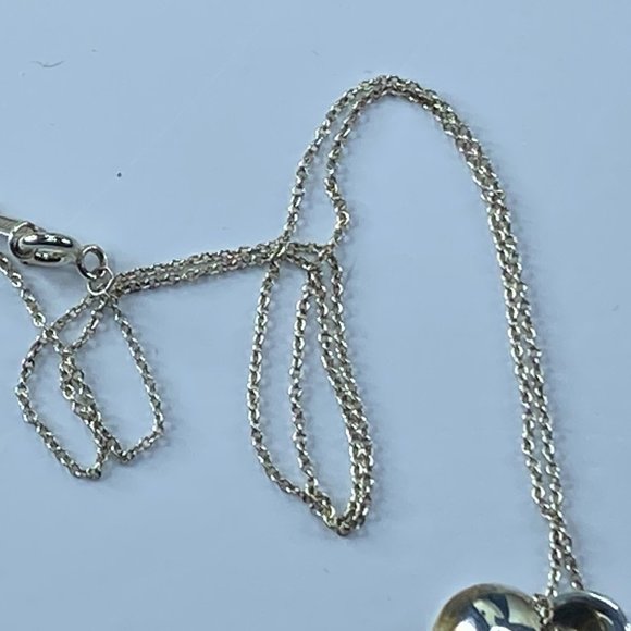 Tiffany & Co. 925 Sterling Silver Puffed Heart Charm/Pendant Necklace w/pouch 4. - Picture 4 of 11